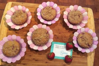 Muffins de Fresa, Platano rellenos de Queso