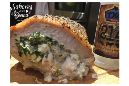 Lomo Relleno de Espinacas y Queso Crema