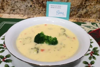 Crema de Brocoli y queso cheddar