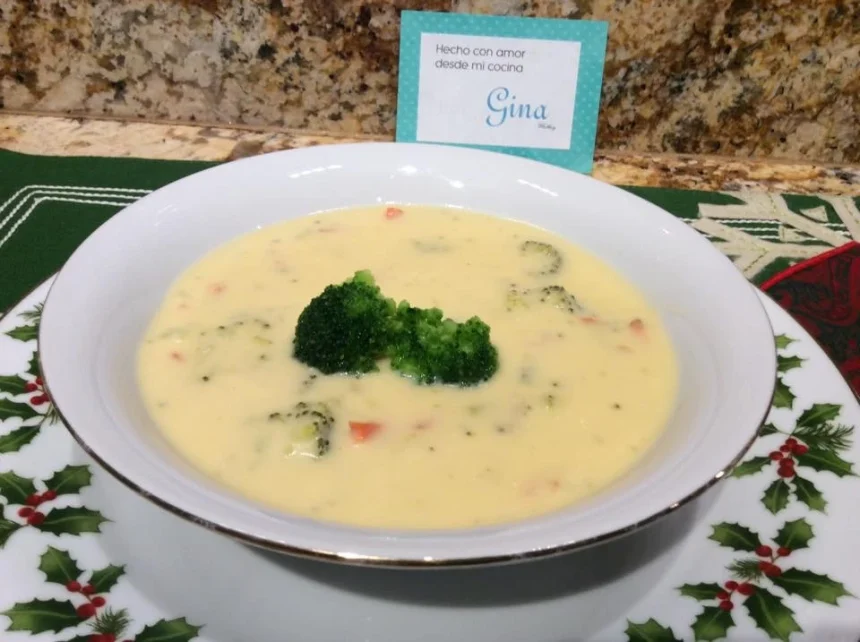 Crema de Brocoli y queso cheddar