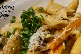 Pasta en crema de Pimiento Rojo