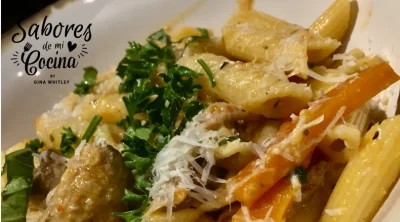 Pasta en crema de Pimiento Rojo