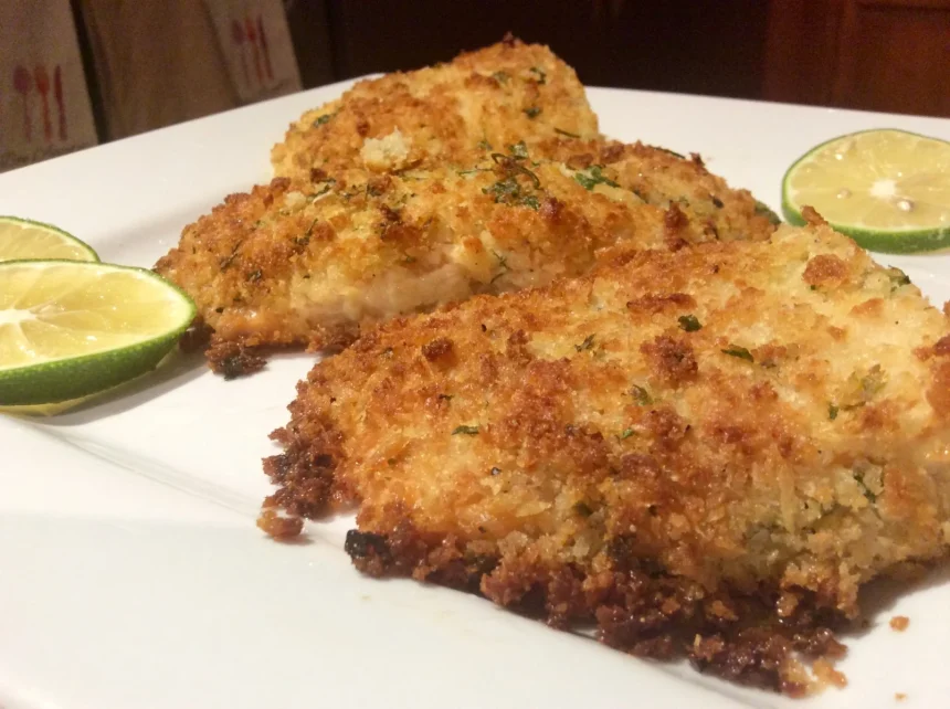 Salmón en costra de Parmesano