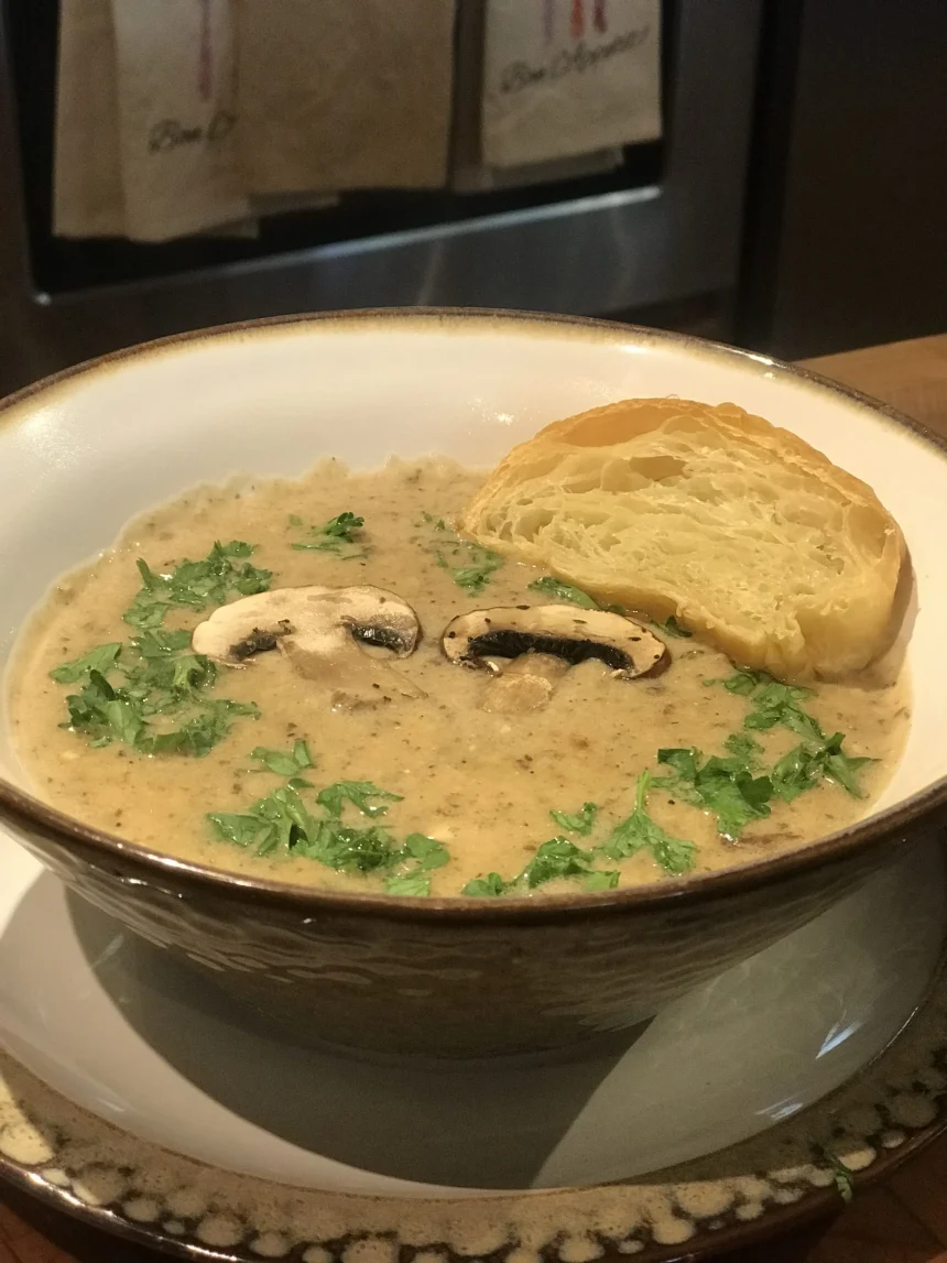 Crema de champiñones Portobello bebe