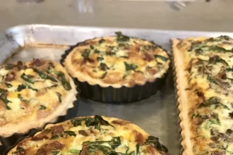 Quiche de espinacas y tocino