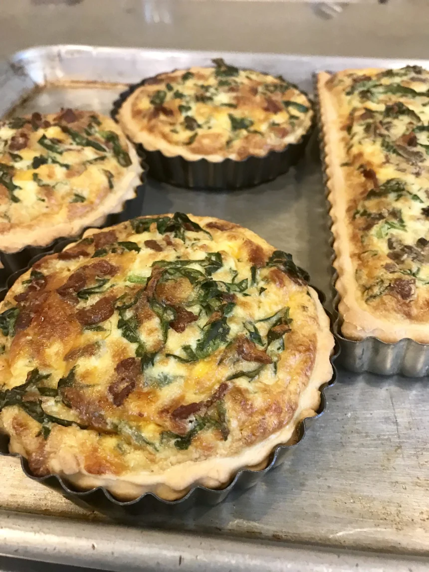 Quiche de espinacas y tocino