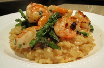 Risotto de camarón con espárragos 8 Risotto de camarón con espárragos