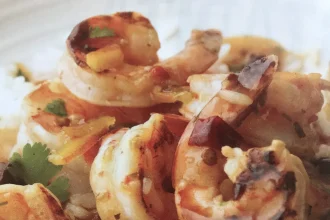 Camarones al Chipotle con Naranja
