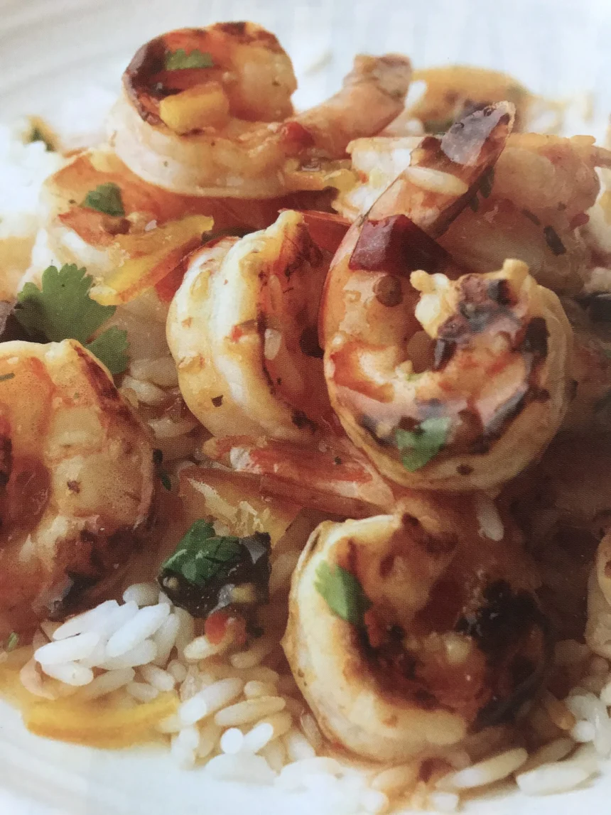Camarones al Chipotle con Naranja
