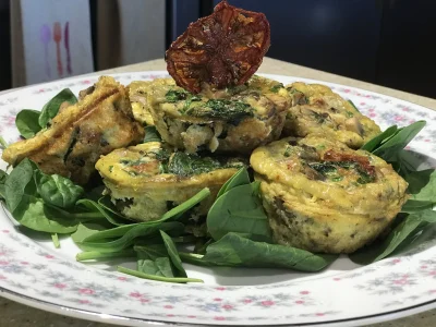 Bollitos de espinaca y champiñones