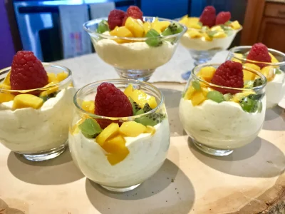 Vasitos de cheesecake de Mango