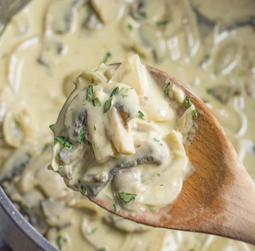 Champiñones en salsa Bechamel