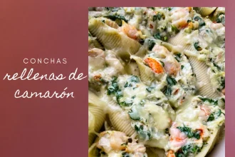 Conchas rellenas de camarón