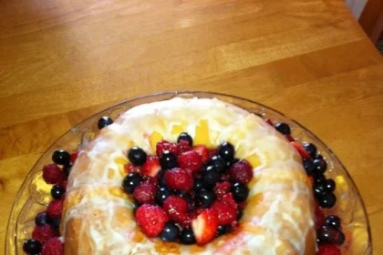 Pastel de crema acida con frutos rojos 18 Pastel de crema acida con frutos rojos
