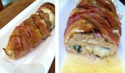 Rollo de Pollo relleno de espinacas y queso