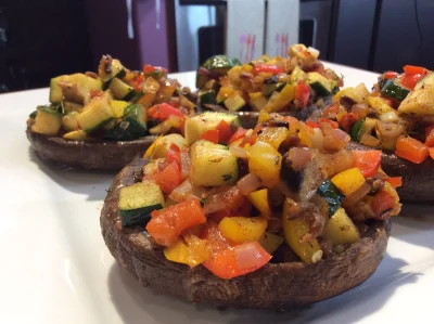 Champiñones Portobello rellenos