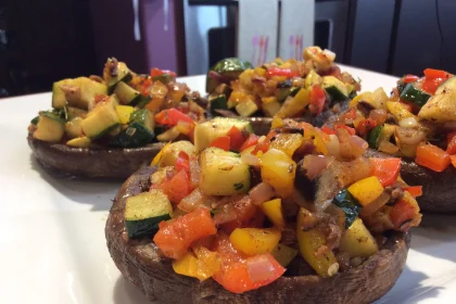 Champiñones Portobello rellenos