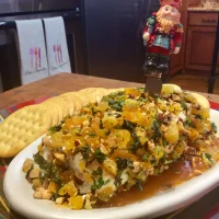 Rollo de queso de cabra con chabacanos