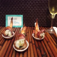 Camarones rellenos en Salsa BBQ