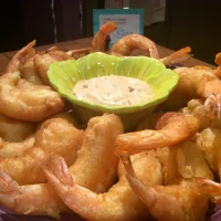 Camarones lampeados en cerveza