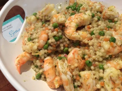 Ensalada de Couscous Israeli y Camarones