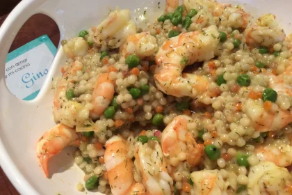 Ensalada de Couscous Israeli y Camarones