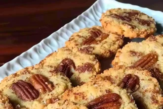 Galletas caseras de naranja y nuez recién horneadas con textura crujiente y aroma cítrico