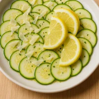 Carpaccio de calabacita con parmesano y limón