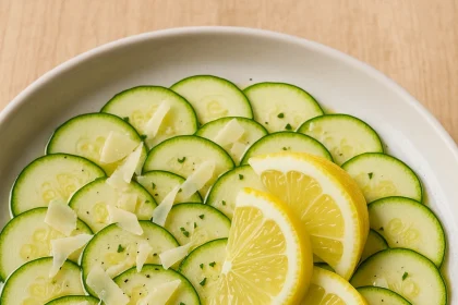 Carpaccio de calabacita con parmesano y limón