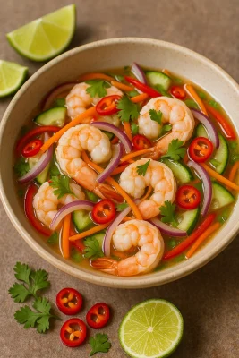 Ceviche Thai de camarón fresco 8 Ceviche Thai de camarón fresco