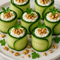 Rollitos de pepino con queso de cabra y nuez: una delicia fresca y saludable