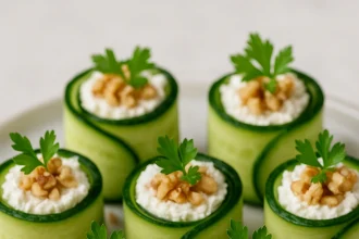Rollitos de pepino con queso de cabra y nuez: una delicia fresca y saludable