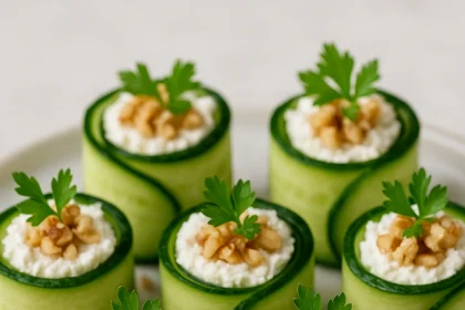 Rollitos de pepino con queso de cabra y nuez: una delicia fresca y saludable
