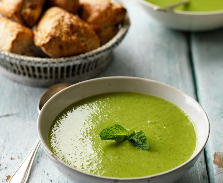 Sopa de Chícharos con Menta