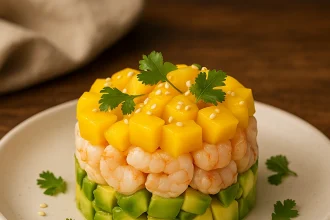 Receta de Tartár de Aguacate y Camarón con Mango: un plato fresco y nutritivo