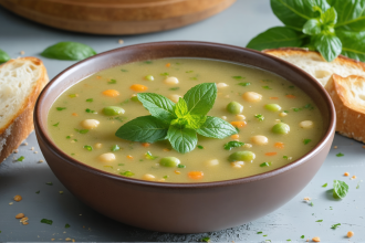 discover the delicious fava bean soup with fresh mint, a refreshing and healthy recipe that combines the flavor of tender fava beans with the aromatic touch of mint. perfect to enjoy any time of year, enrich your palate with this traditional dish full of freshness!