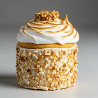 Suspiro limeño con crocante de almendra y merengue italiano