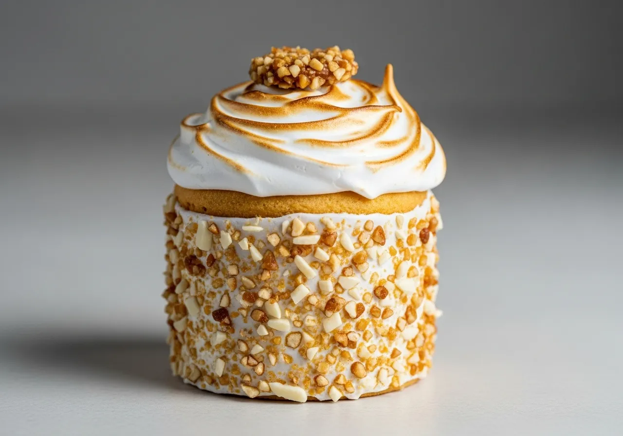 Suspiro limeño con crocante de almendra y merengue italiano 16 Suspiro Limeño With Almond Crunch And Italian Meringue