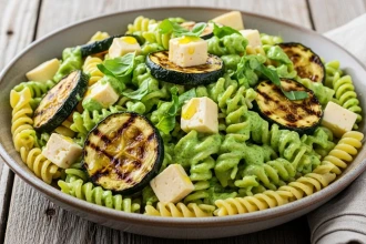 Ensalada De Pasta Con Calabacitas Asadas Queso Pan Bfa