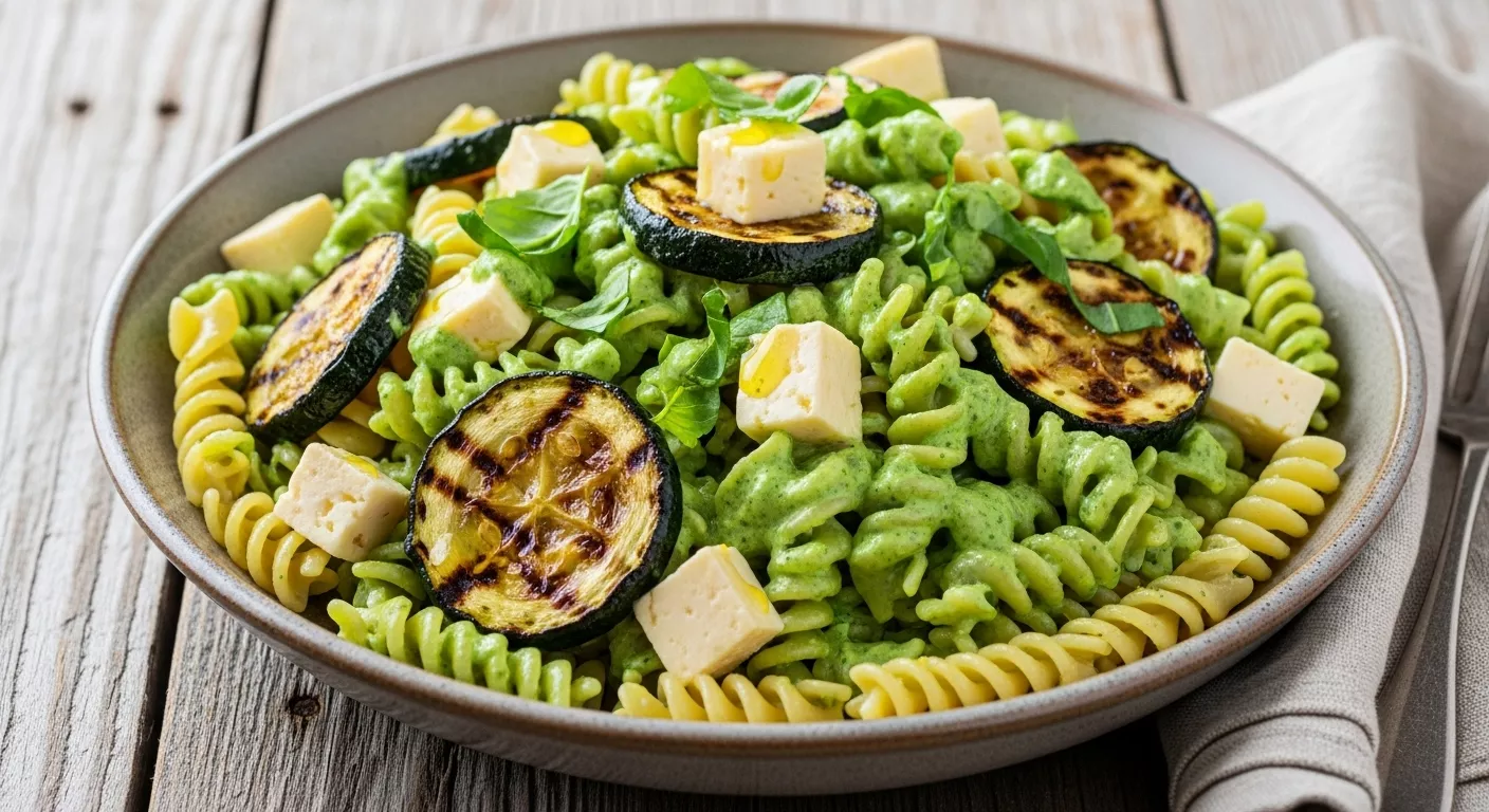 Ensalada De Pasta Con Calabacitas Asadas Queso Pan Bfa