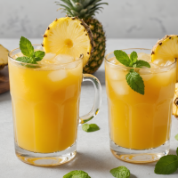 refresca tu día con esta deliciosa agua fresca de piña con jengibre y hierbabuena. disfruta de una bebida natural, llena de sabor tropical, ideal para cualquier ocasión. ¡sencilla de preparar y perfecta para compartir!