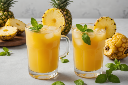 refresca tu día con esta deliciosa agua fresca de piña con jengibre y hierbabuena. disfruta de una bebida natural, llena de sabor tropical, ideal para cualquier ocasión. ¡sencilla de preparar y perfecta para compartir!