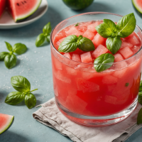refresca tu día con esta deliciosa agua fresca de sandía, pepino y albahaca. una bebida natural, hidratante y llena de sabor, perfecta para disfrutar en cualquier ocasión.