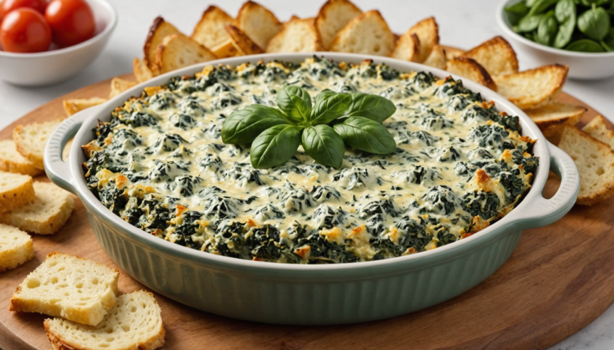 descubre cómo preparar un delicioso dip de espinaca con alcachofa, perfecto para compartir en reuniones y sorprender a tus invitados con su sabor cremoso y fácil preparación.