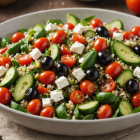 descubre cómo preparar una deliciosa ensalada mediterránea de quínoa, llena de ingredientes frescos y saludables. ideal para comidas ligeras y nutritivas. ¡perfecta para cualquier ocasión!