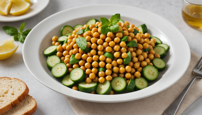 descubre cómo preparar una deliciosa ensalada de garbanzos y pepino, fresca, saludable y lista en pocos minutos. ideal para comidas ligeras y nutritivas durante todo el año.