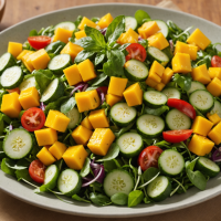 descubre una refrescante ensalada de mango, pepino y chile, perfecta para los días calurosos. disfruta de sabores frescos, dulces y picantes en una receta fácil y deliciosa.