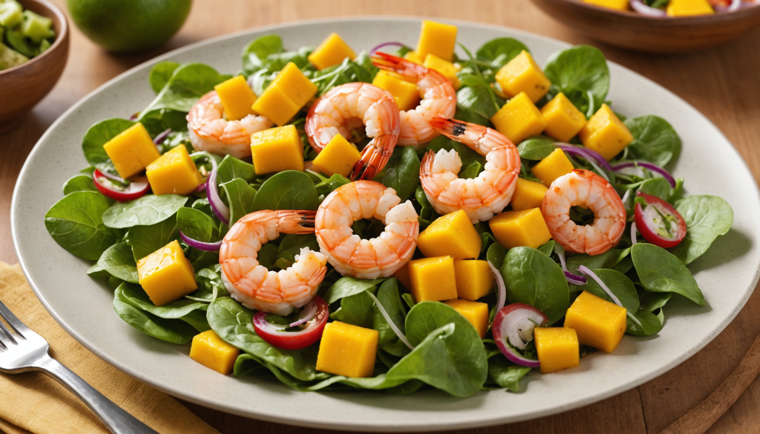 discover how to prepare a delicious shrimp and mango salad, refreshing and full of flavor. perfect for hot days and for surprising your guests with an exotic and healthy combination.