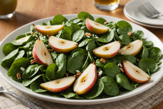 descubre una deliciosa ensalada de espinaca y pera, una combinación refrescante y saludable con ingredientes frescos y fácil de preparar. perfecta para una comida ligera y nutritiva.