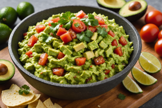 descubre cómo preparar un delicioso guacamole clásico con ingredientes frescos. una receta fácil y rápida ideal para acompañar tus platos favoritos o disfrutar como aperitivo.